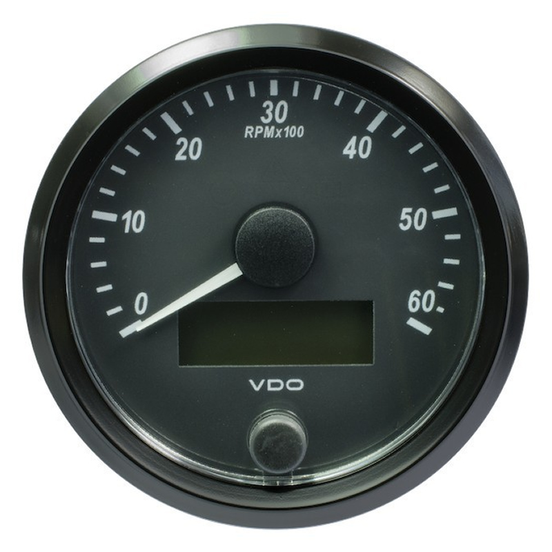 VDO SingleViu Tachometer 6.000 RPM Black 80mm gauge
